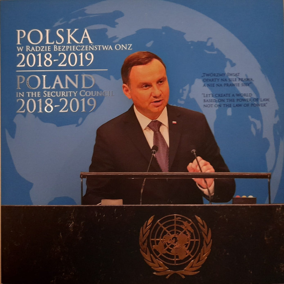 Folder Polska w radzie bezpieczeństwa ONZ Andrzej Duda 2017 r.