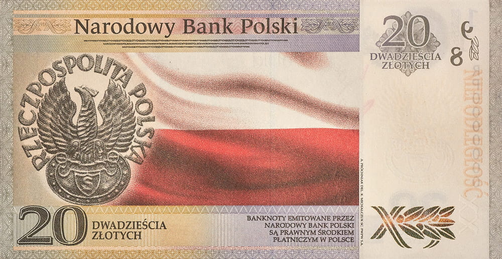 Banknot 20 zł 100 rocznica Odzyskania przez Polskę Niepodległości 2018