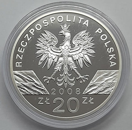 Moneta 20 zł Sokół wędrowny 2008