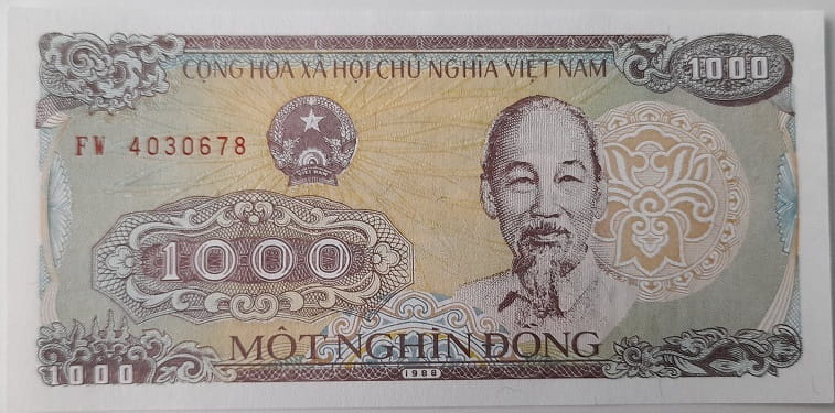 Wietnam banknot 1000 dong 1988 UNC