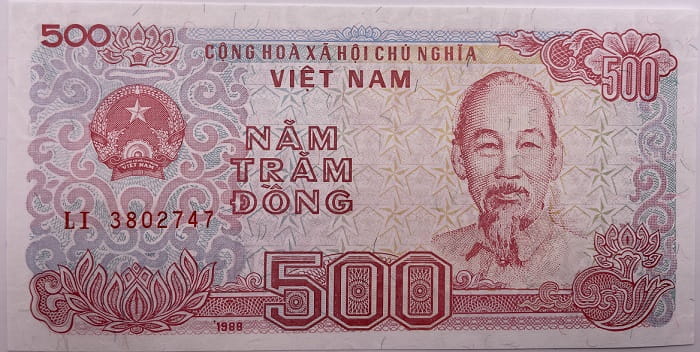 Wietnam banknot 500 dong 1988 UNC